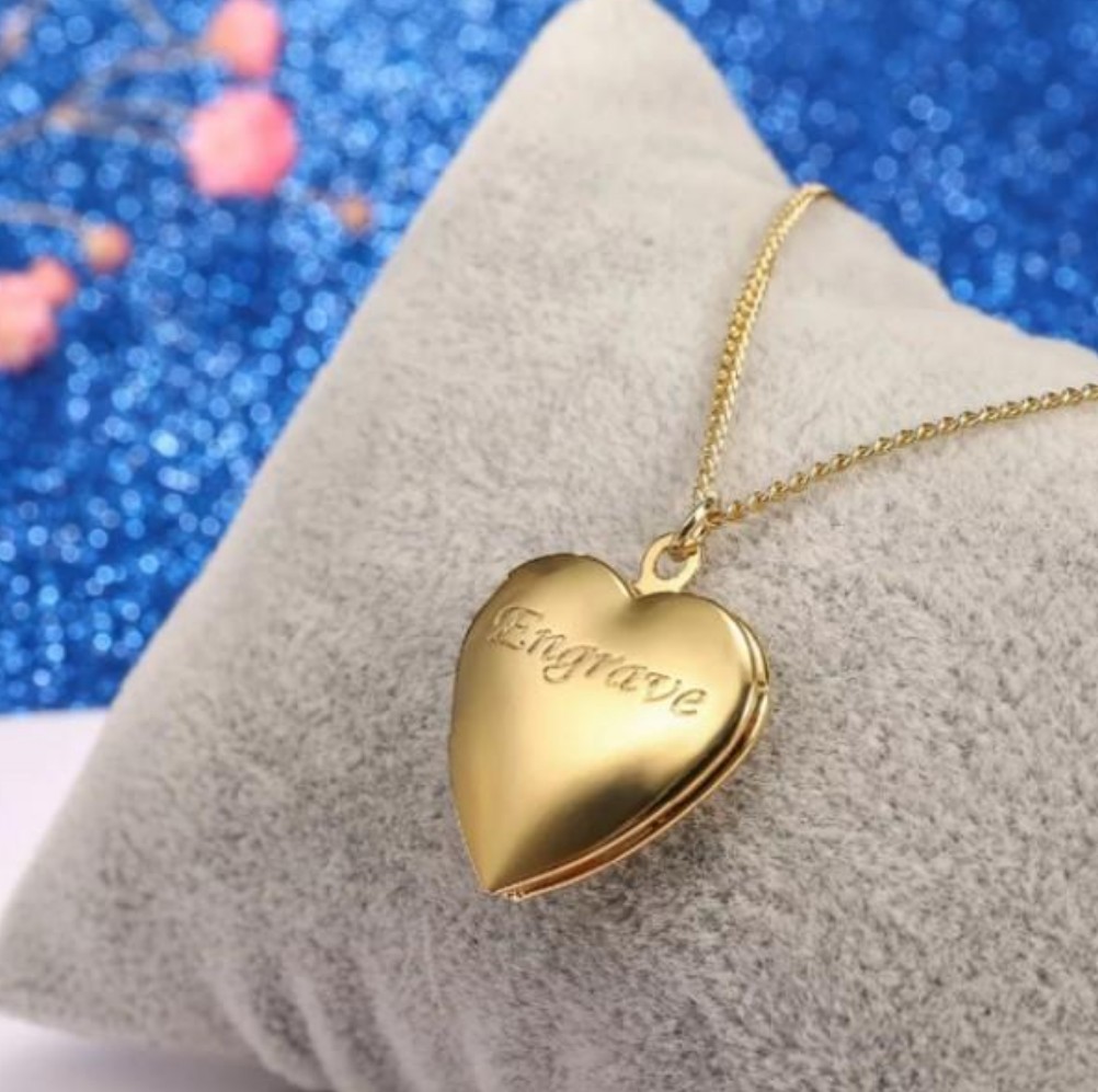 SALE Custom name engraved Heart Locket necklace personalized gift