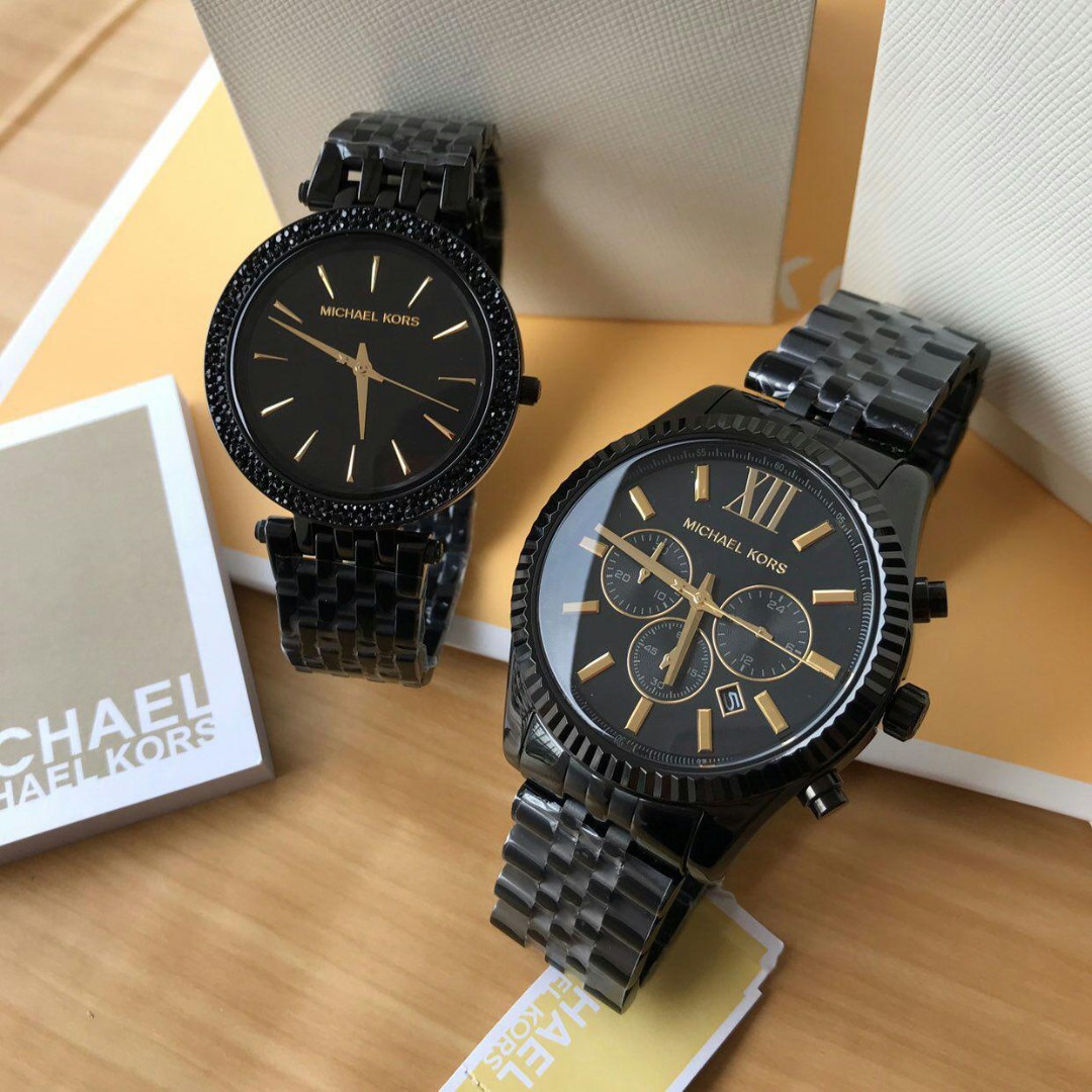 Mk black gold watch deals