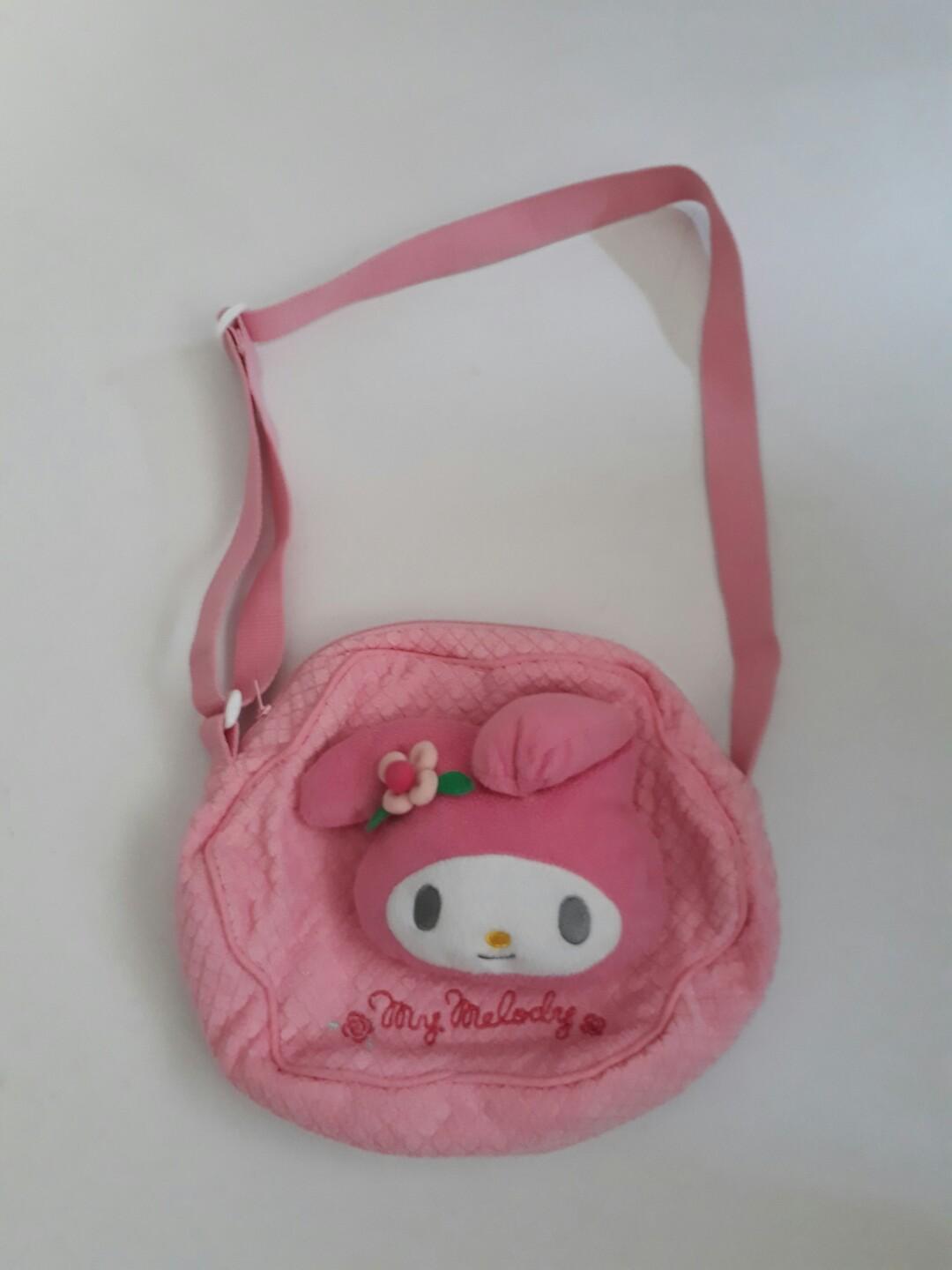 My Melody shoulder bag (Category: Diaper Bags & Wetbags) located in San Juan City. Submitted by melody_24 (Listing ID 215918327, Image 1). Description: Slightly used My Melody shoulder bag. Adjustable sling. With zipper closure. In very good condition. Stored and kept very well.. very clean in and out.. original Sanrio from Japan.