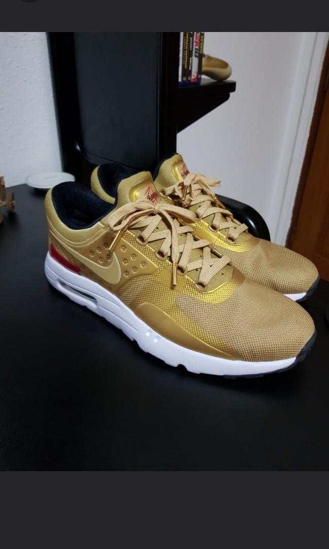 Nike Air Max Zero QS Metallic Gold Varsity Red Men s Fashion