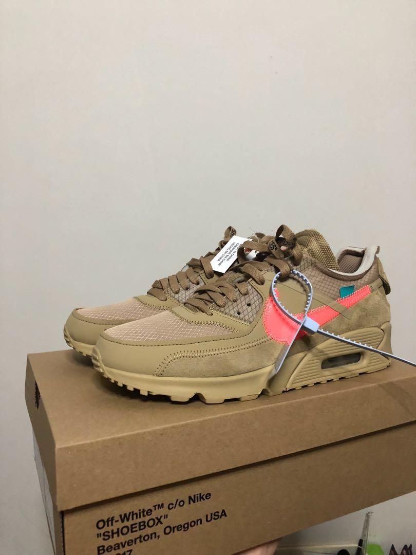 Nike x Off white Airmax 90 Desert Ore Us 11 Men s Fashion Footwear Sneakers on Carousell