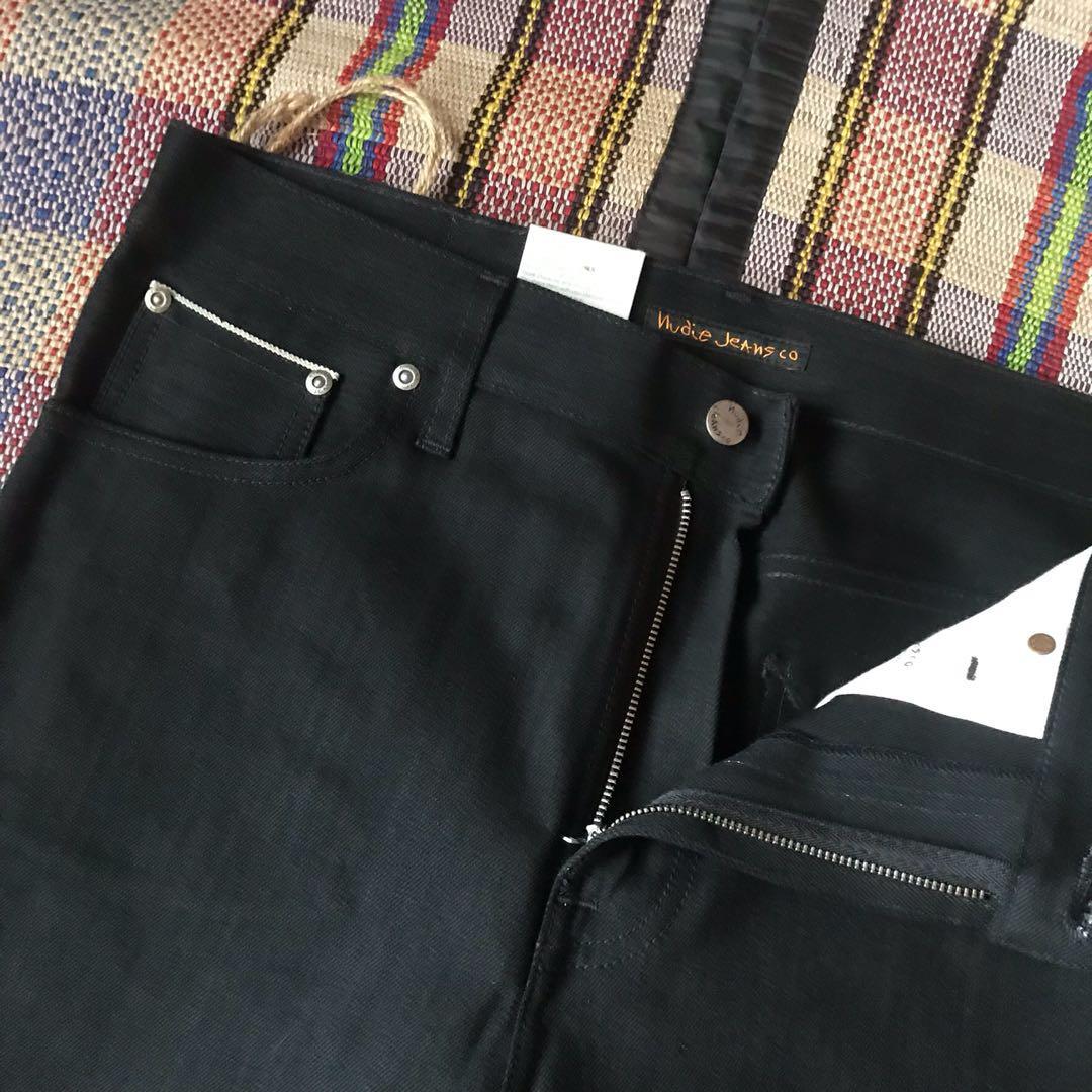 Nudie jeans brute knut - dry black selvage