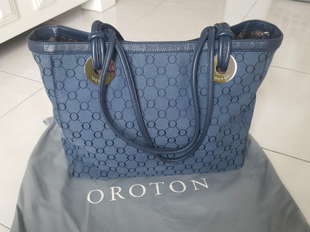 Cheap SALE Preloved Oroton Signature O Large Tote Bag Women s