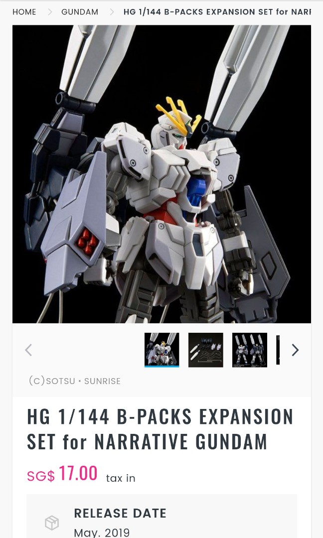 P Bandai Hg 1 144 Narrative Gundam B Packs Expansion Set Toys Games Bricks Figurines On Carousell