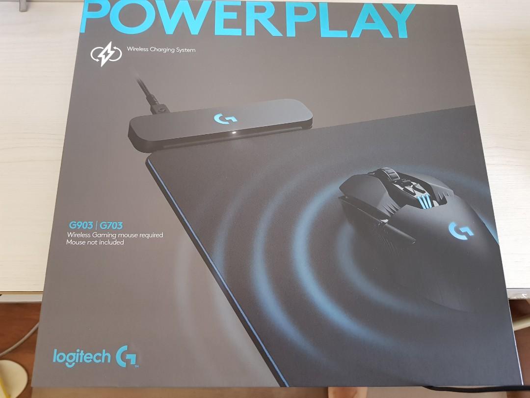 Powerplay logitech mouse pad wireless charging system, Computers & Tech