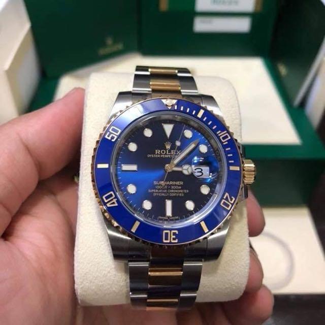 rolex submariner blue half gold