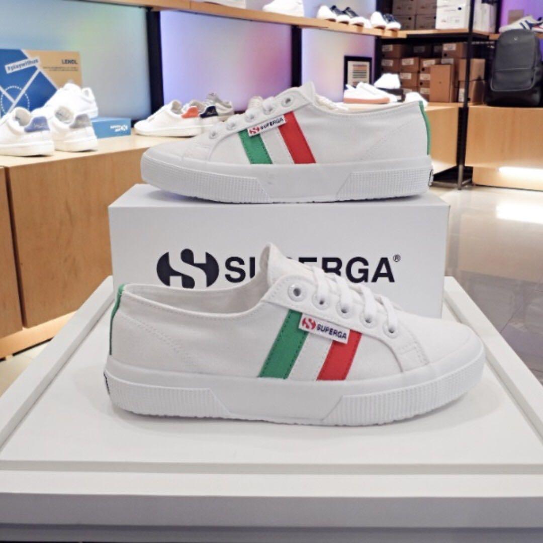 Superga 2750 flagside white green red 