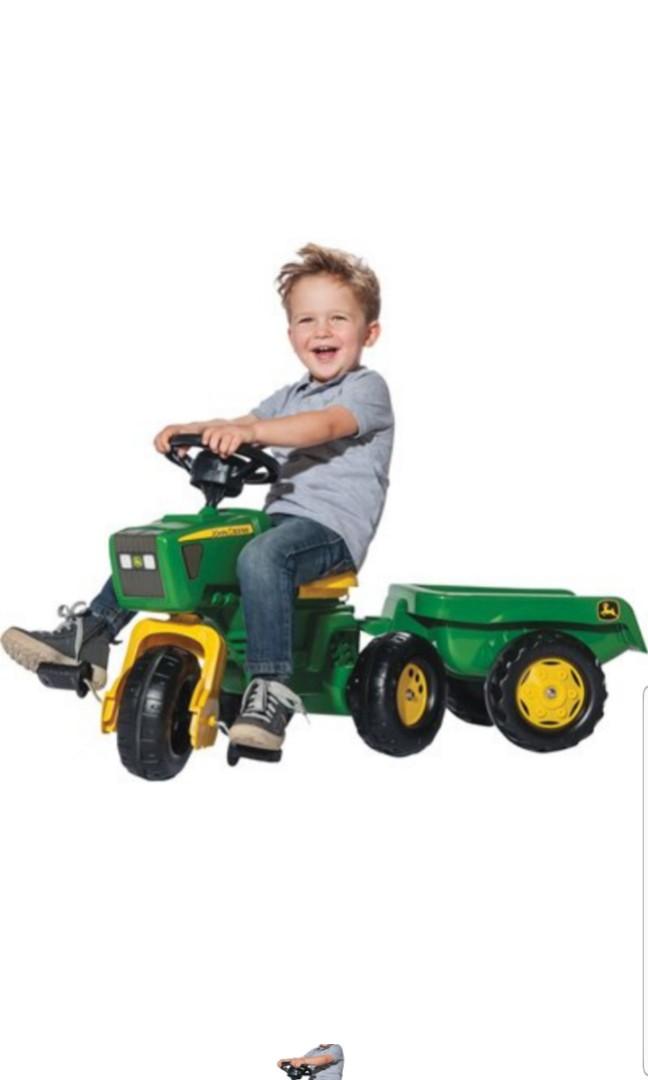 john deere rolly kid tractor & trailer