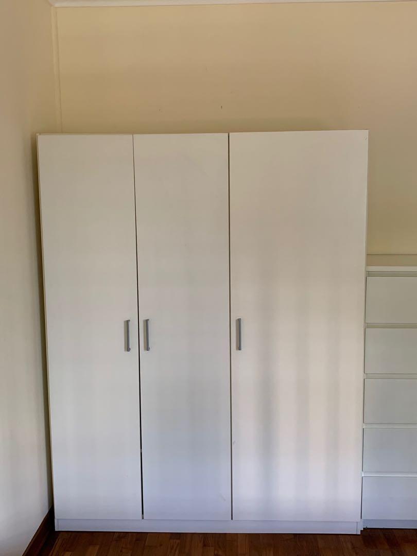 Wardrobes 3 Door Ikea White Furniture Shelves Drawers On Carousell