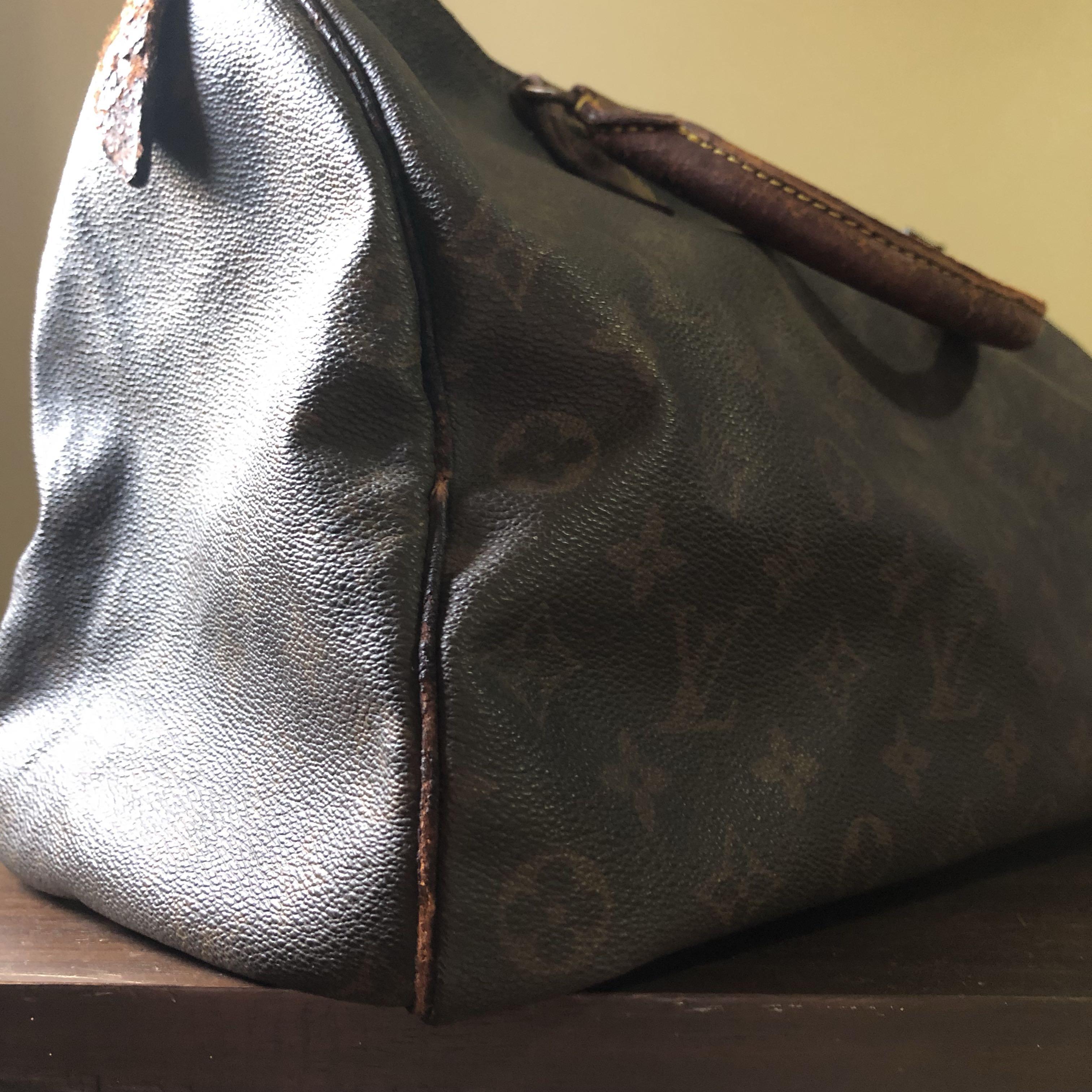 Used Louis Vuitton Handbag/83 Made/Eclair Zipper/Vintage/Pvc/Brw