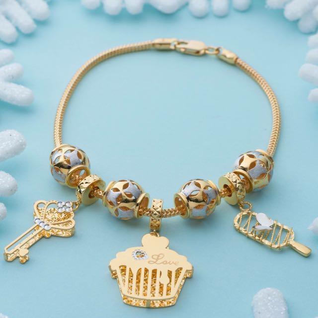 gold pandora charms