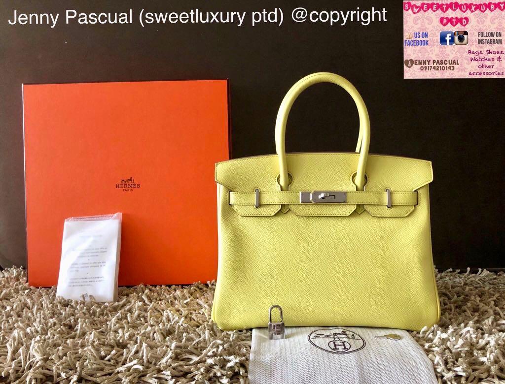 Hermes Soufre Yellow Epsom Gold Hardware Birkin 25 Handbag Bag