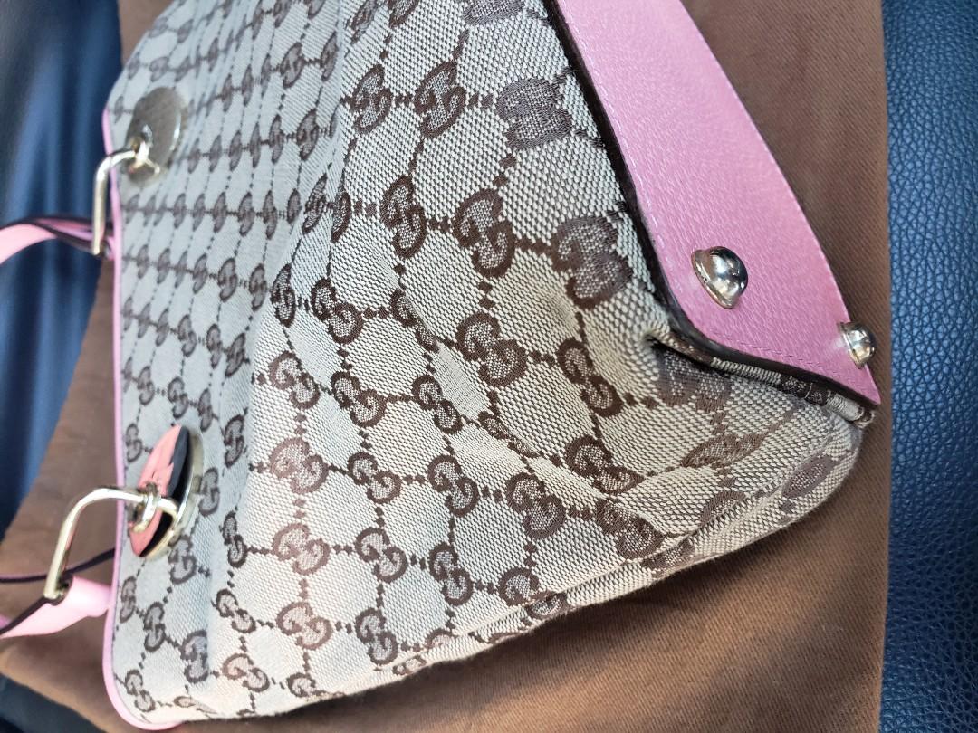 Gucci Beige/Pink GG Canvas Eclipse Tote Bag - Yoogi's Closet