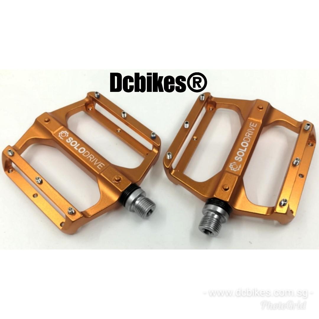 Solo Drive Industries Ultralight Bicycle Mountain Bike Aluminium Anodized Alloy Pedals Dcbikes Colors Orange or Blue Sports Equipment Bicycles Parts Parts Accessories on Carousell