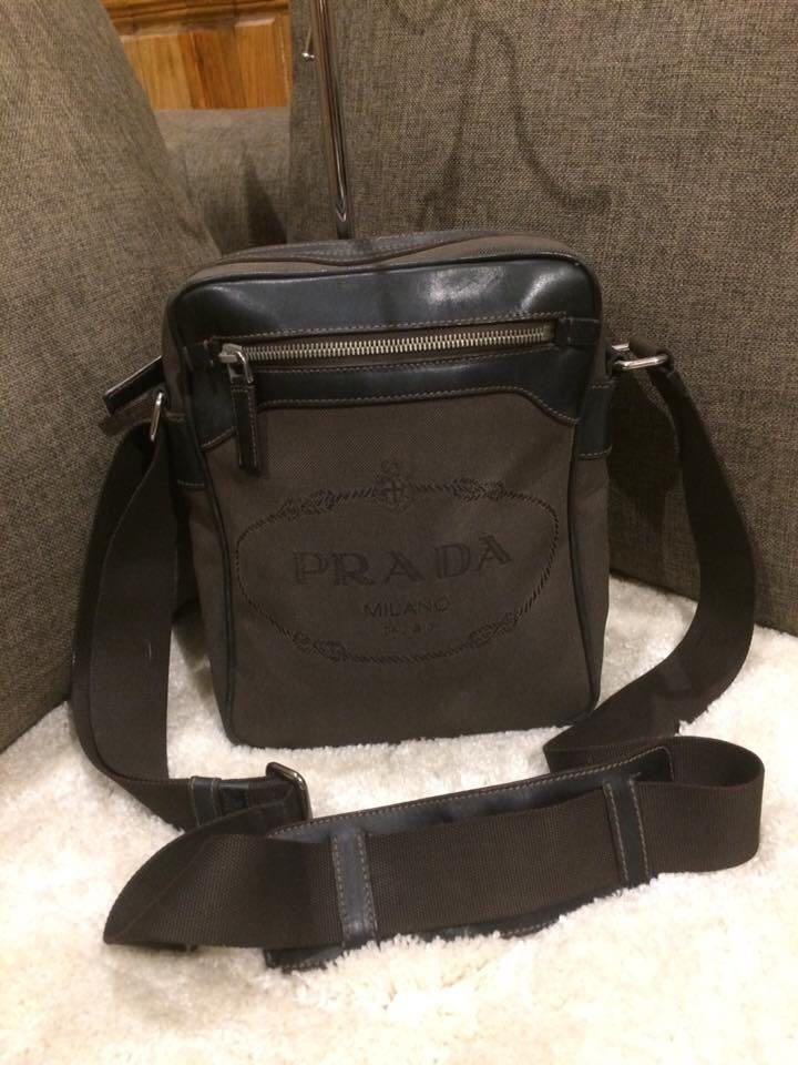 prada canvas sling bag