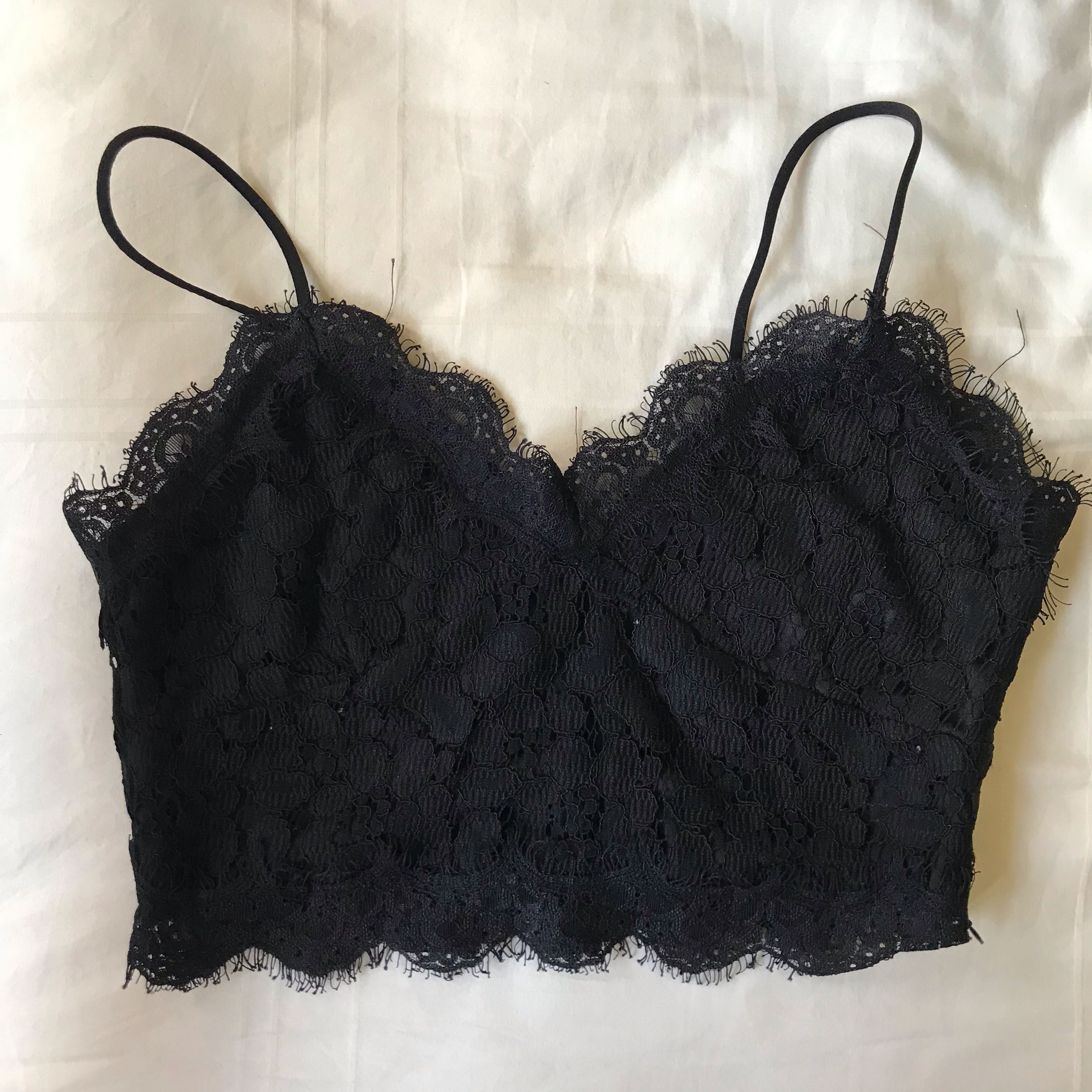 black lace bustier crop top