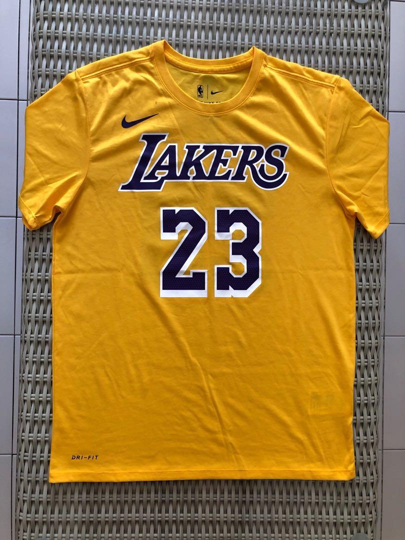 Bn Nike Authentic Yellow Los Angeles Lakers La Lakers James 23 T Shirt For Sgd 39 Size Asian L Sports Sports Apparel On Carousell