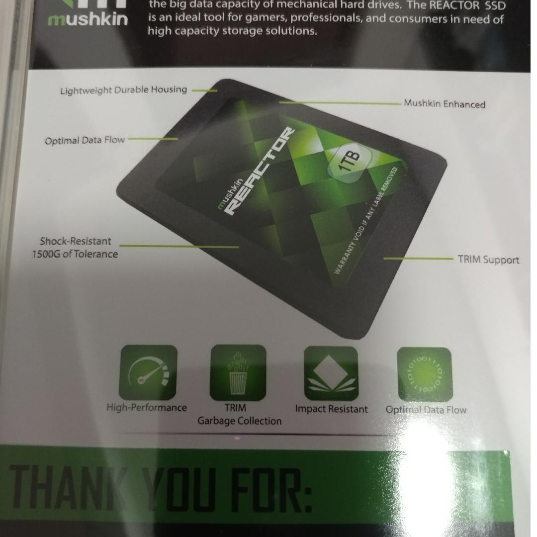 BNIB Mushkin REACTOR 1TB 2.5 SATA III SSD Computers Tech Parts Accessories Hard Disks Thumbdrives on Carousell