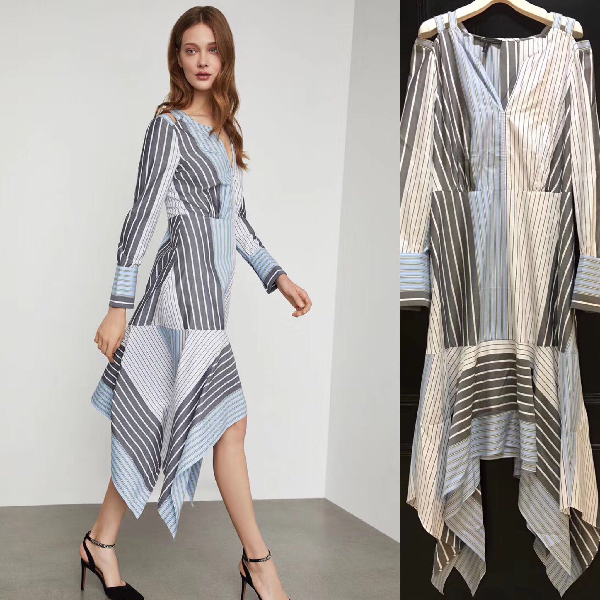 Bcbg striped dress clearance