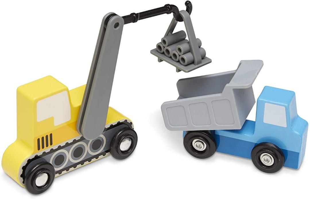 melissa & doug construction vehicle set