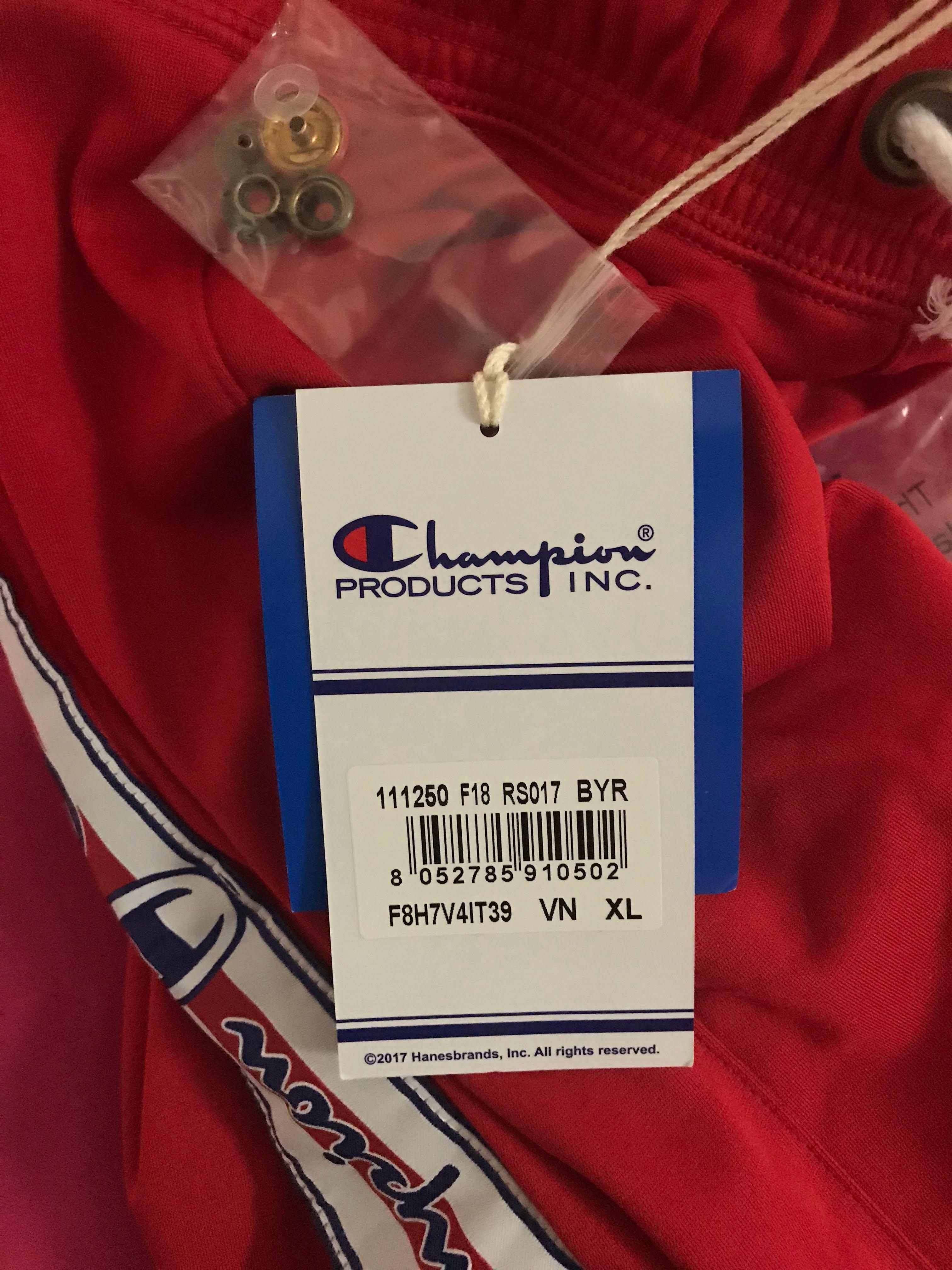 Champion tracksuit bottoms discount with logo taping