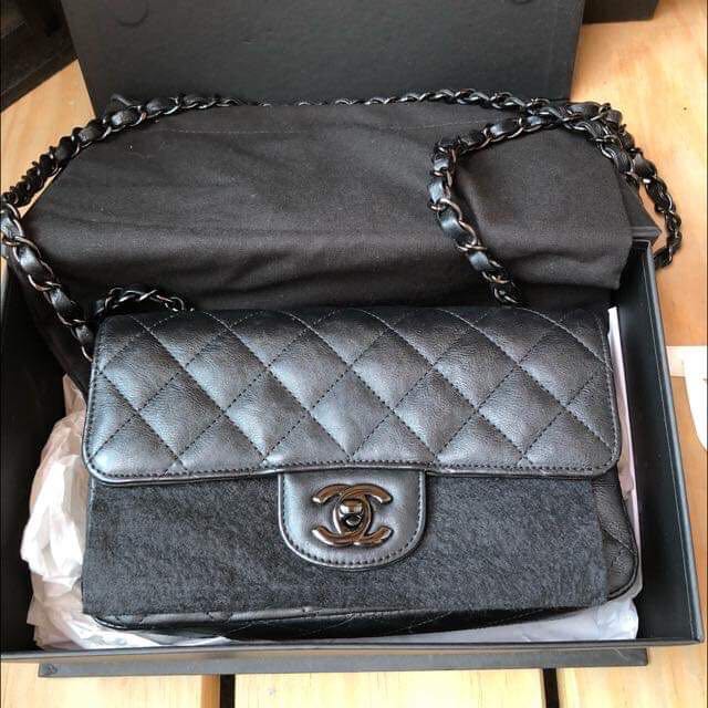Chanel Classic New Mini Rectangular So Black, Luxury, Bags
