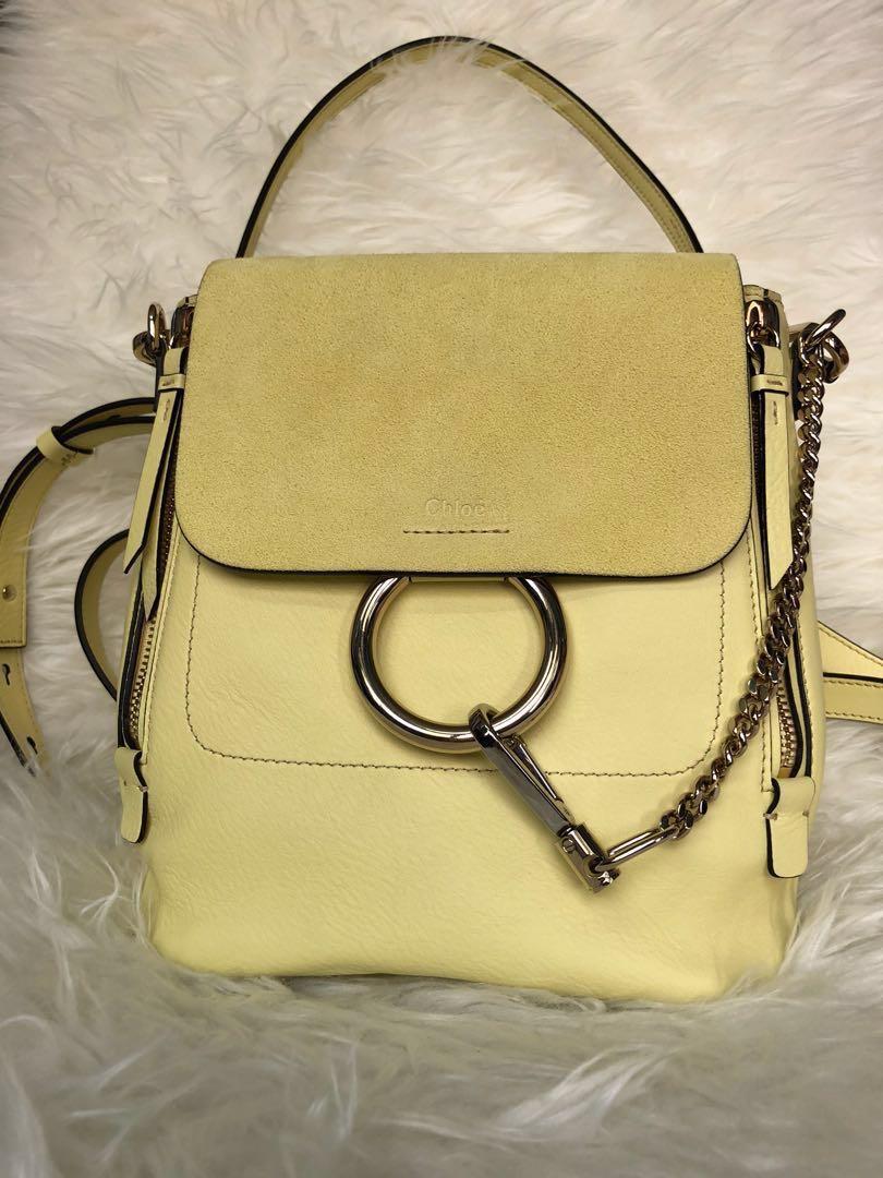 Chloé faye mini best sale leather and suede backpack