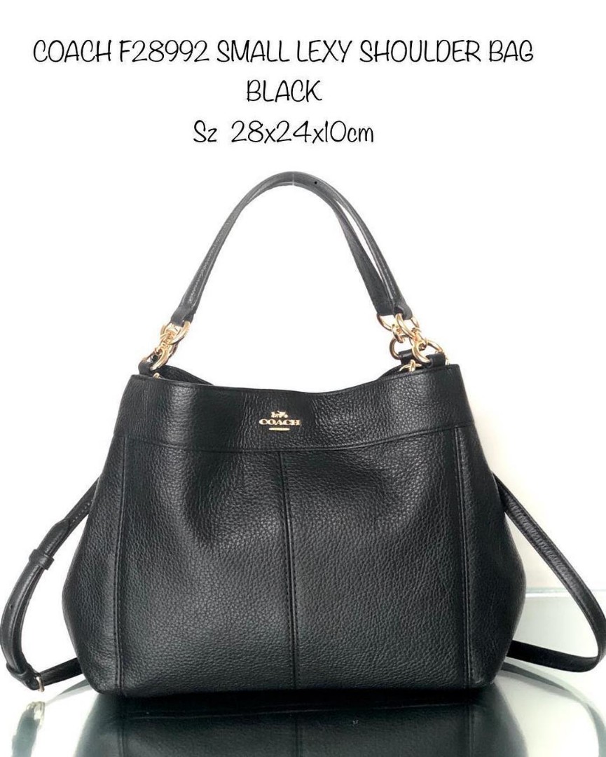 COACH F28992 SMALL LEXY SHOULDER BAG BLACK Sz 28x24x10cm