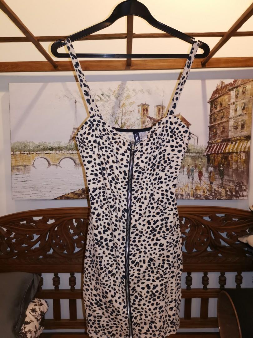 h and m leopard dress