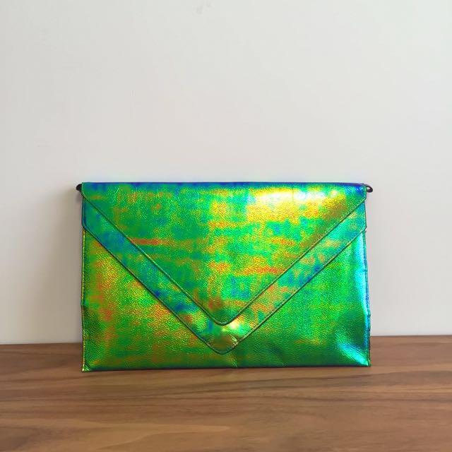 Hologram clutch on sale