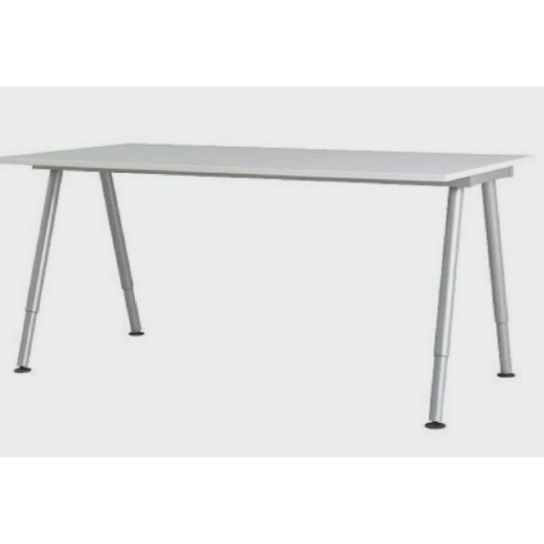 Ikea Galant Desk A Leg White Silver Furniture Tables Chairs