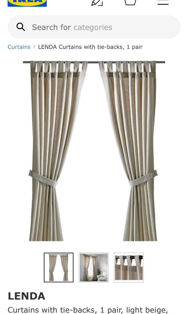 Ikea Lenda Curtains Furniture Others On Carousell