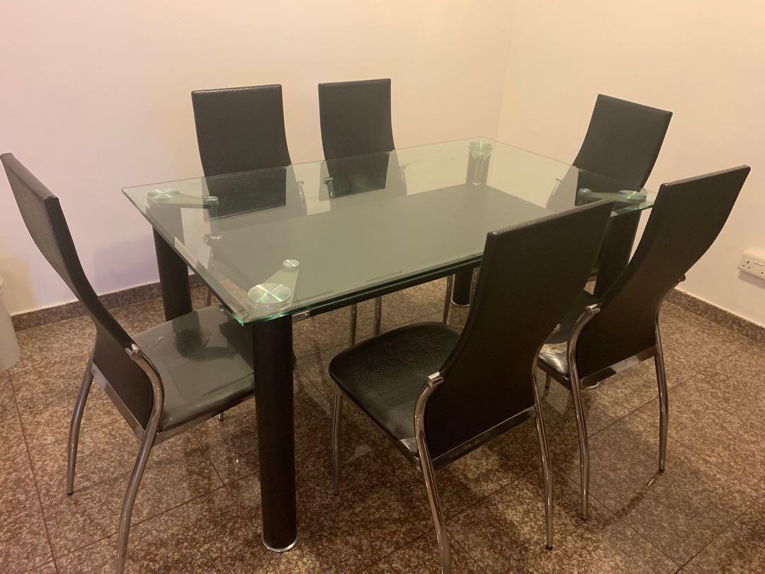 Last Call Glass Dining Table Chairs For Sale