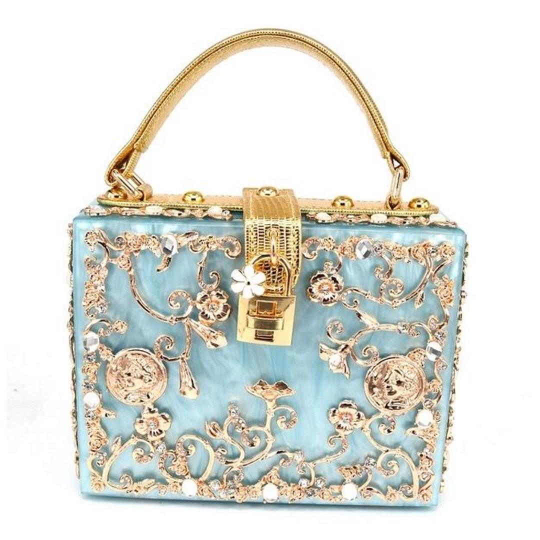 light blue clutch bag for wedding