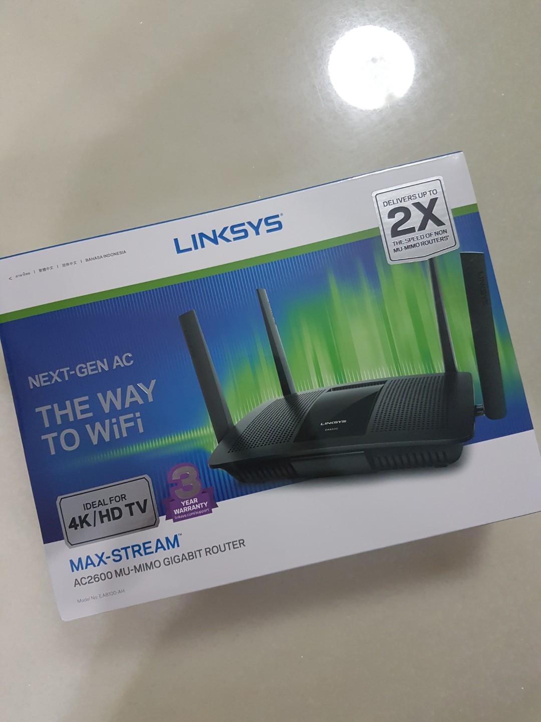 Linksys Max Stream AC2500 MUMIMO Gigabit Router, Computers & Tech