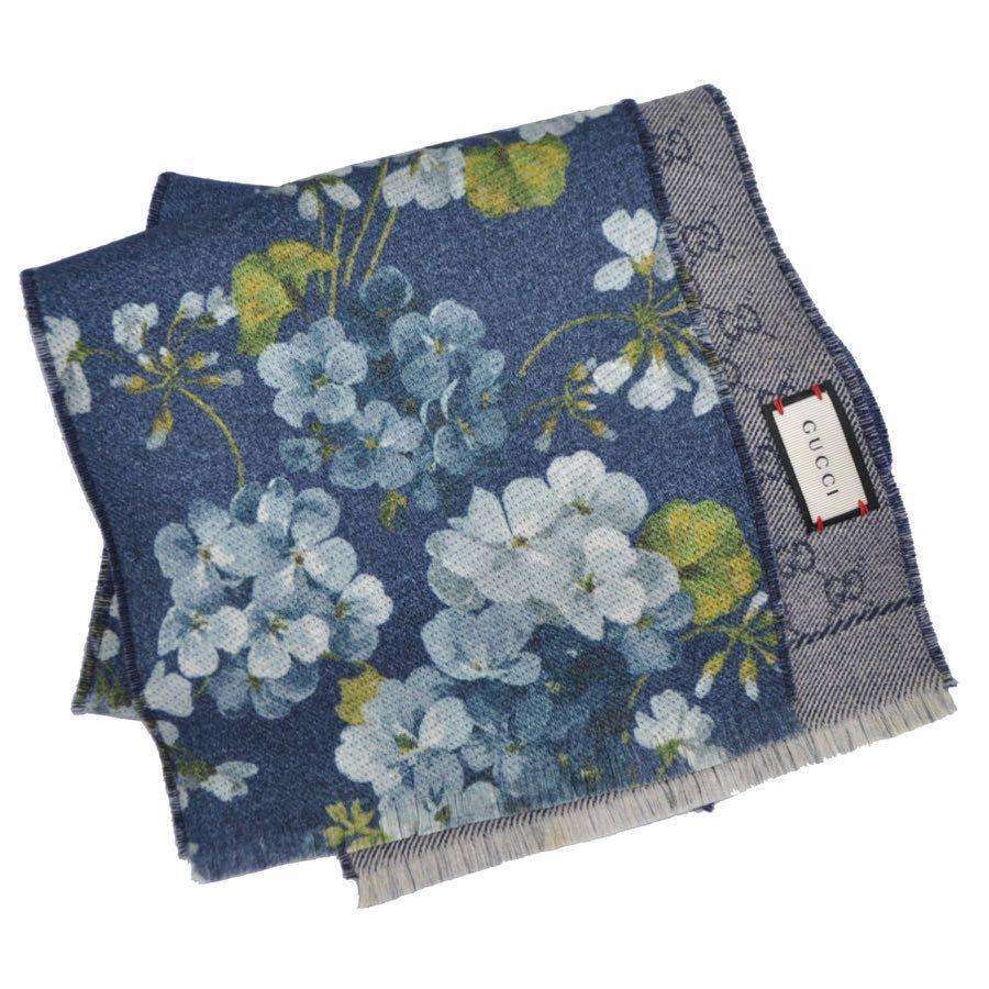Gucci bloom scarf blue clearance
