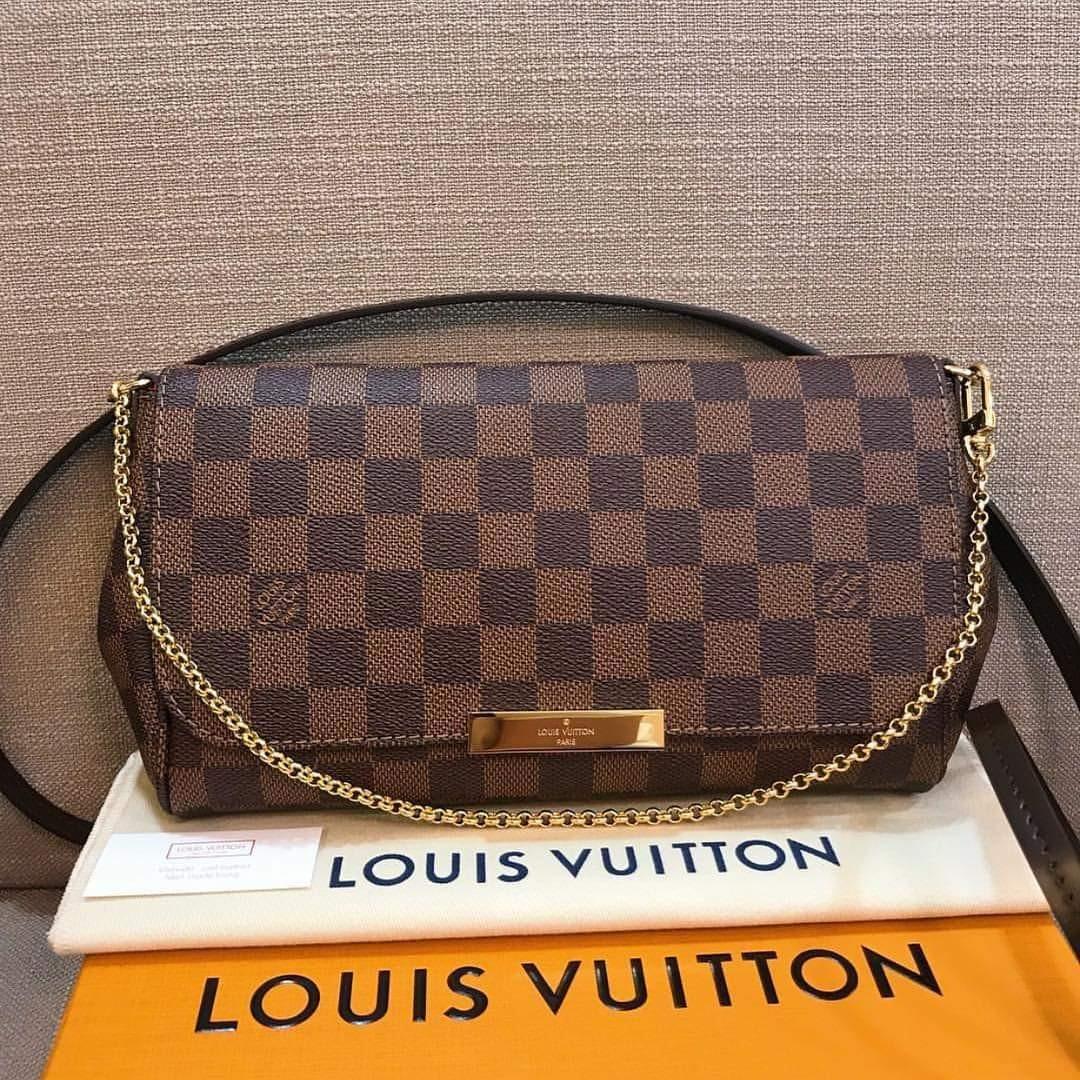 LV Favourite MM Damier Ebene Sling Bag, Luxury, Bags & Wallets on Carousell