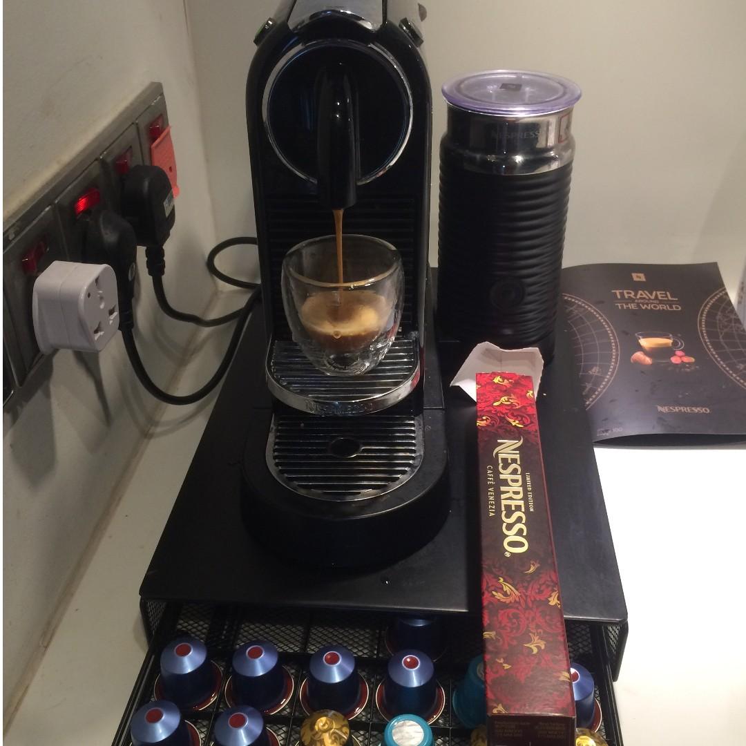 NESPRESSO CITIZ MACHINE WITH AEROCCINO AND CAPSULES BOX STORAGE ...