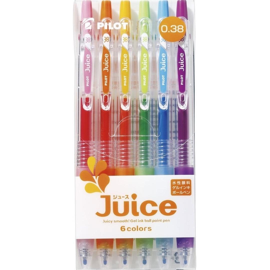 Pilot Juice [6 COLOR SET] (Category: Stationery & School Supplies) located in Pasay City. Submitted by stuffz.ph (Listing ID 215990314, Image 1). Description: This set contains 6 colors: Baby Pink, Apricot Orange, Orange, Apple Green, Light Blue, and Grape. Tip available are 0.5mm and 0.38mm. Juice up your notes with Pilot's Juice gel ink pens! A collection of brilliantly colorful pens. Contains pigment-based water-resistant ink. The pens can wri