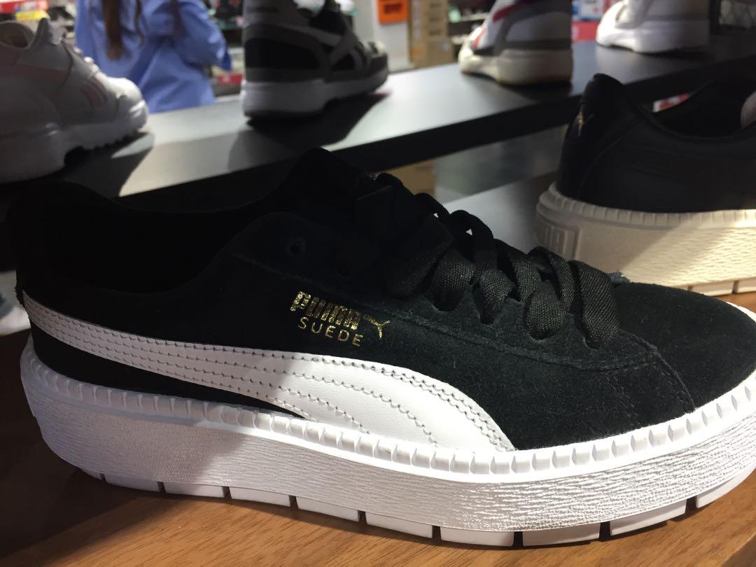 grey puma platform sneakers