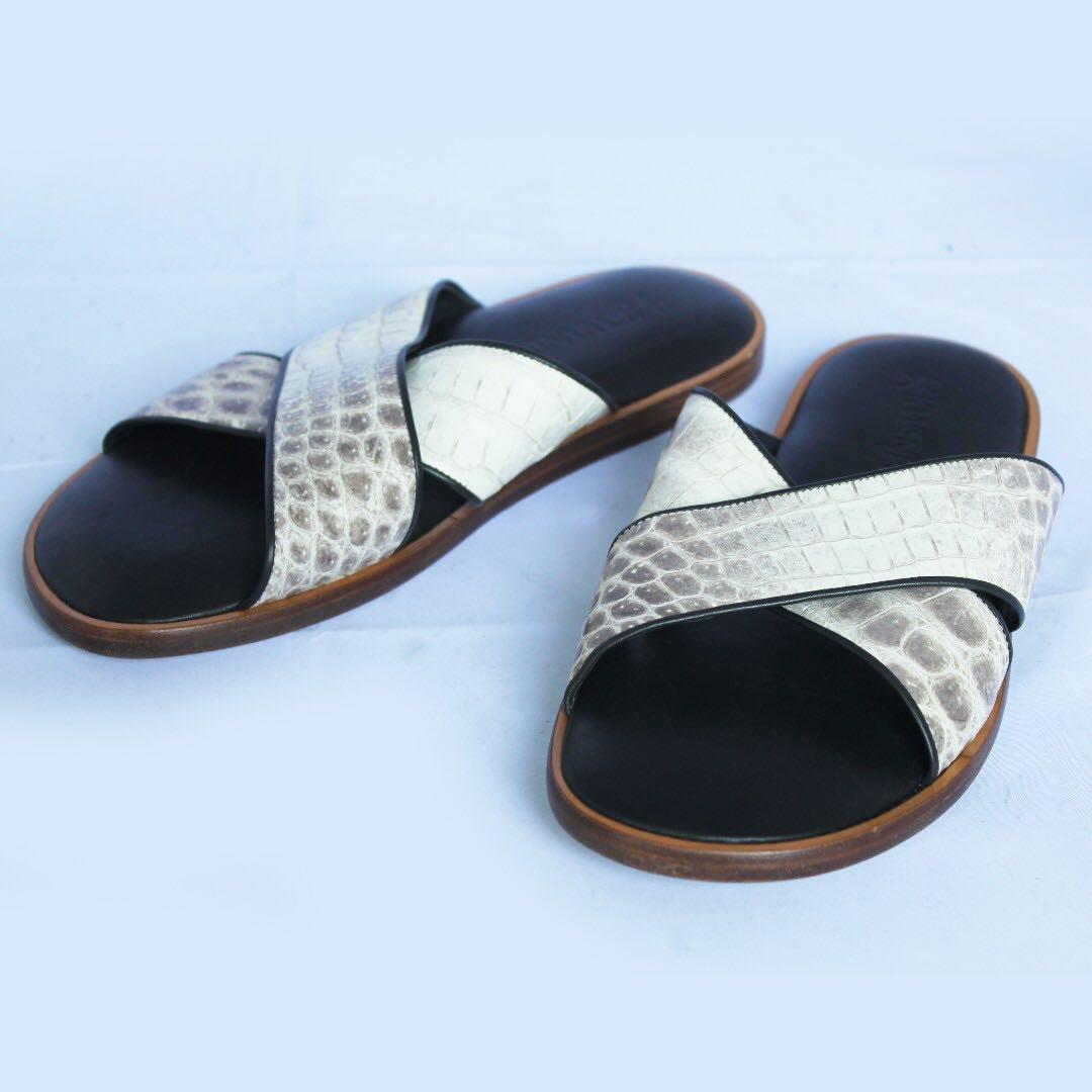 crocodile leather sandals