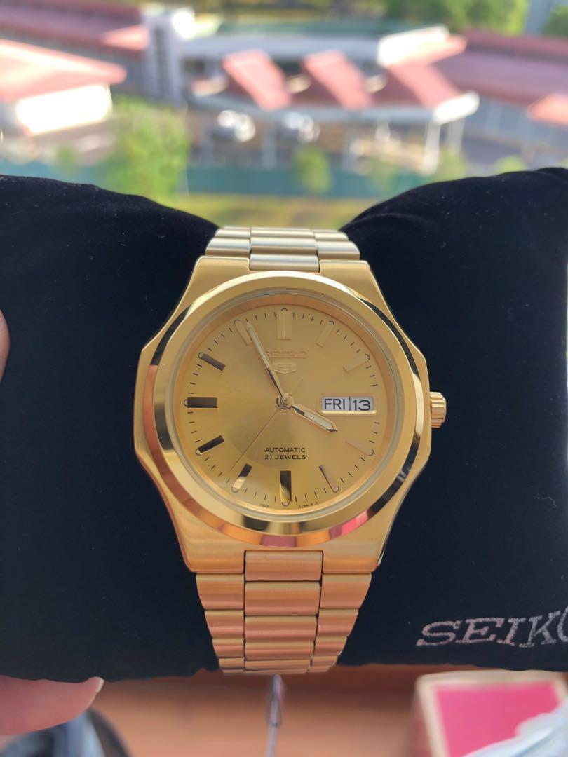 cartel Destructivo Reunir Seiko 5 SNKK52 Nautilus Gold Tone Stainless Steel Watch (Brand New Rare  Discontinued), Mobile Phones & Gadgets, Wearables & Smart Watches on  Carousell