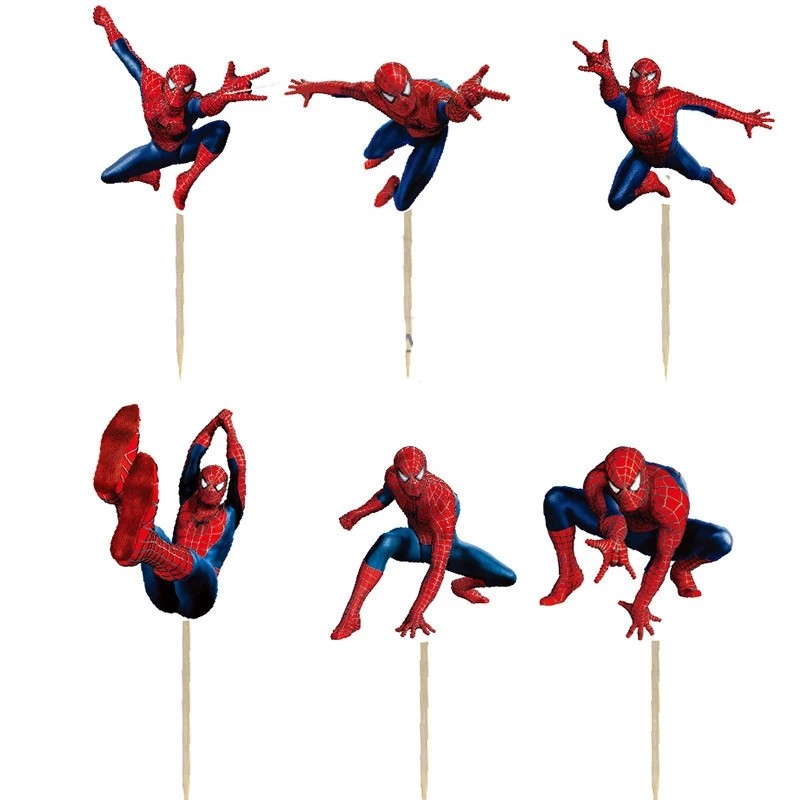 Decorations Cake Toppers Spiderman Cupcake Toppers Pack Of 12 Cake