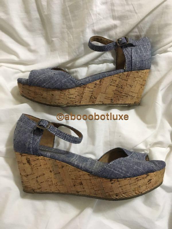 Toms blue wedges on sale
