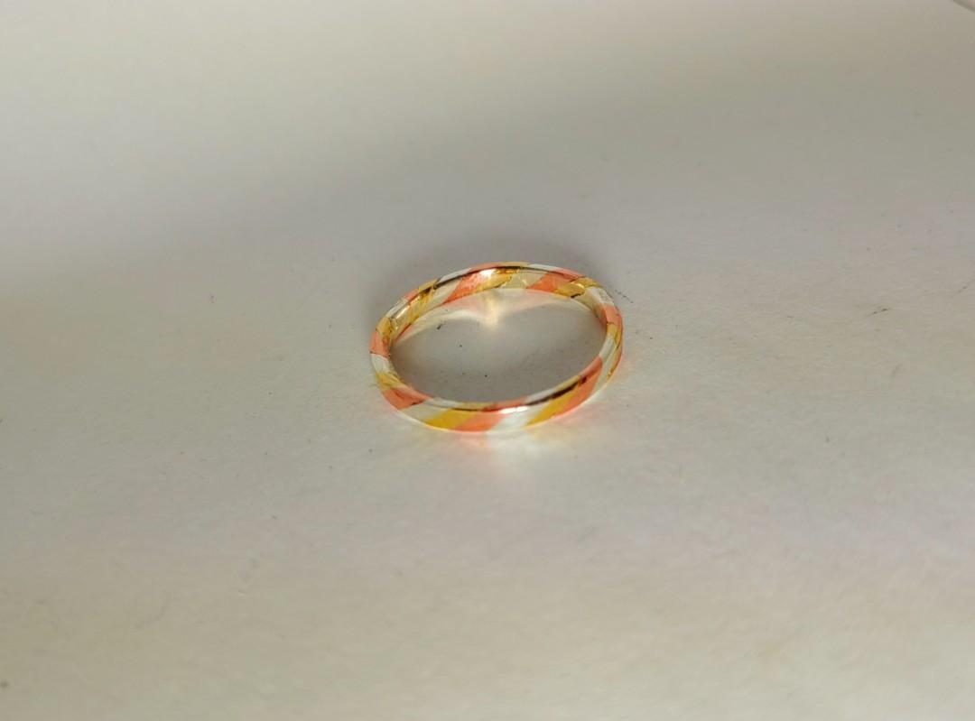 Tri metal Ring Twisted metal ring