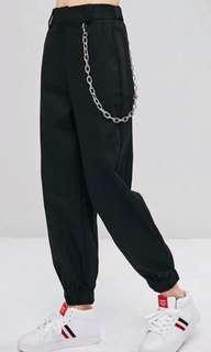 Black Cargo Pants (xs) - comes with chain