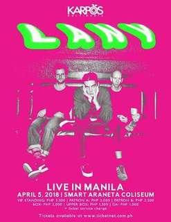 LANY 2nd day UPPER BOX tickets [SOLD]