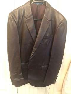 Paul Smith leather blazer jacket 皮西裝上衣深棗紅色