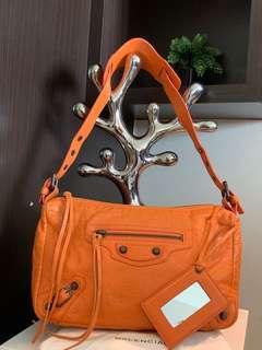 100% Authentic Balenciaga shoulder bag tangerine leather classic city S/S 2013 (read deskripsi)