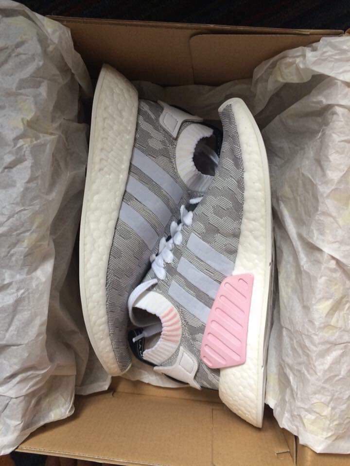 womens nmd grey and pink